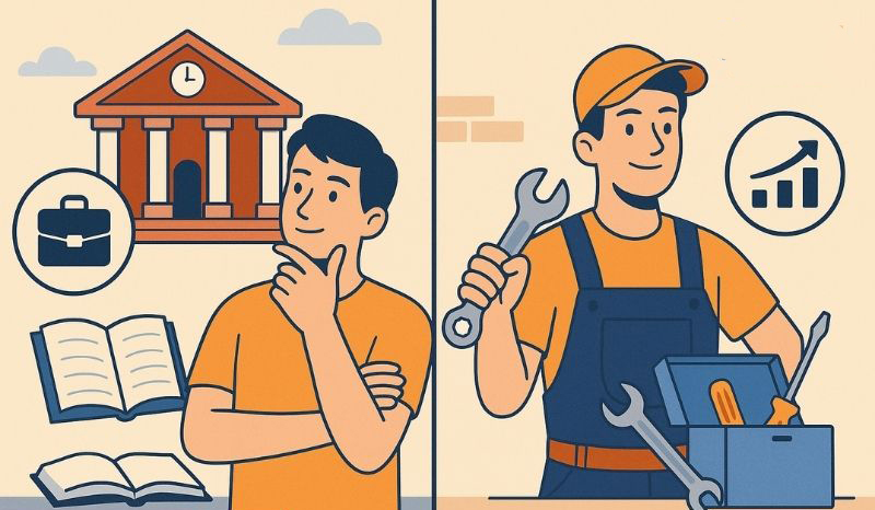 Học nghề hay học đại học? Lựa chọn nào thực tế hơn trong thời đại hiện nay?