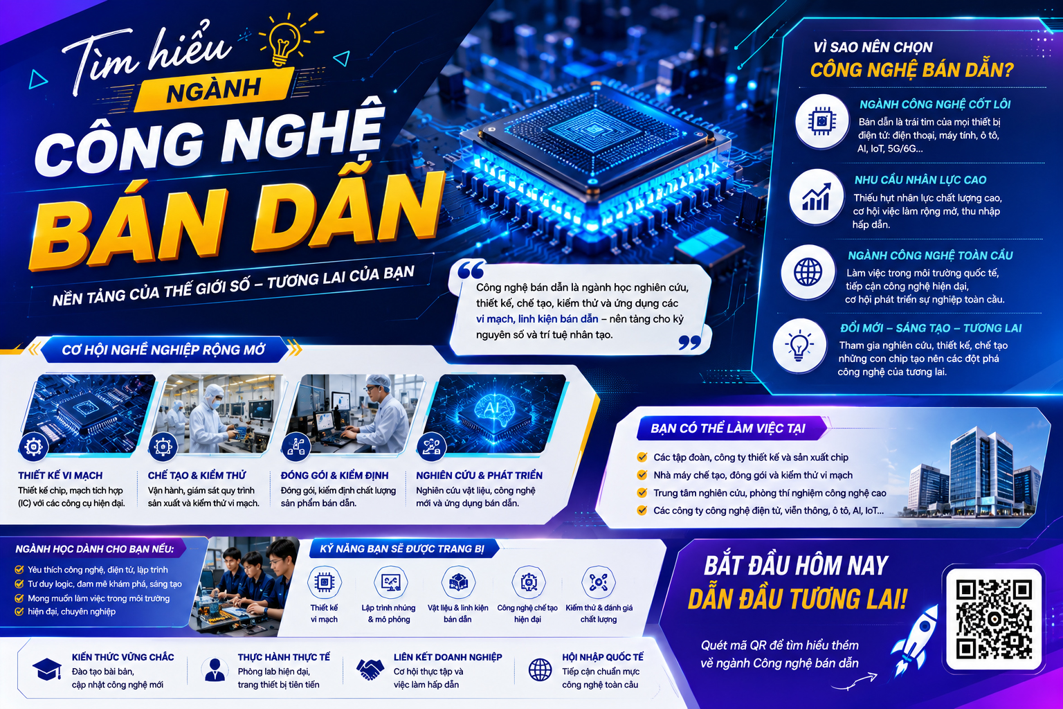 Ngành Công nghệ bán dẫn là gì, học gì, học trường nào, ra trường cơ hội như nào?