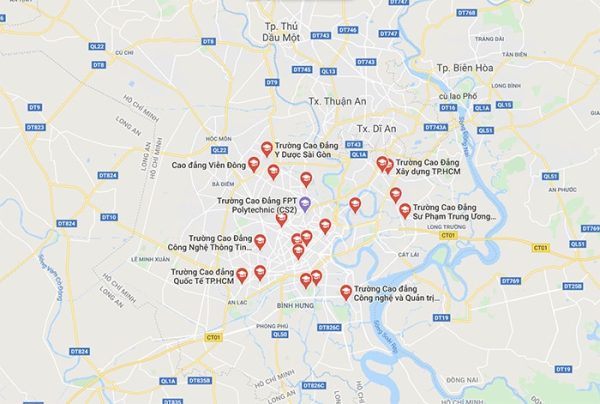 Các trường Cao đẳng khu vực Thành phố Hồ Chí Minh