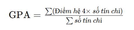 công thức tính gpa