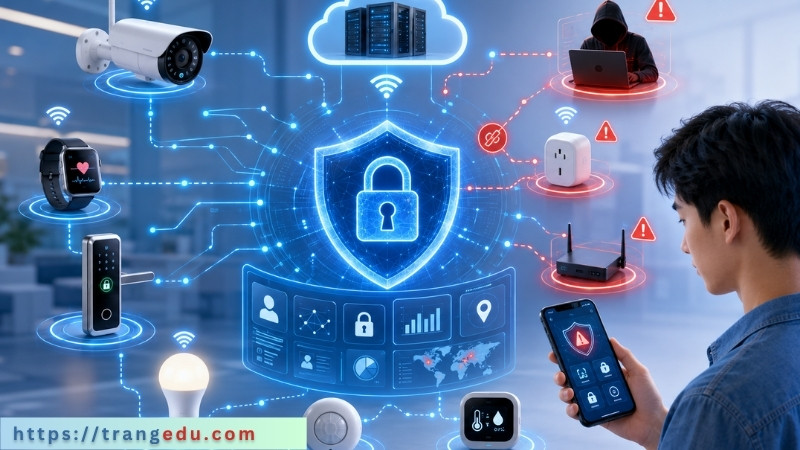 Minh họa rủi ro và thách thức của IoT liên quan đến bảo mật và quyền riêng tư