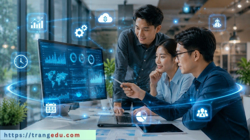 Minh họa lợi ích của chuyển đổi số như tối ưu quy trình và nâng cao hiệu quả