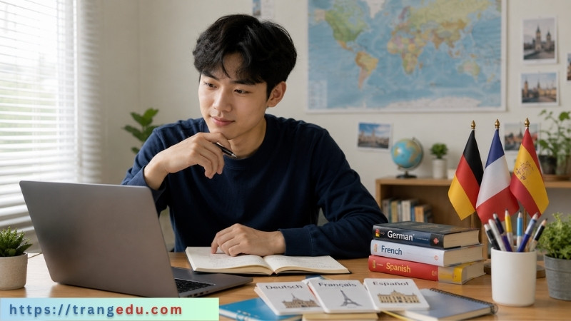 tìm hiểu các ngôn ngữ khác như tiếng Đức tiếng Pháp và tiếng Tây Ban Nha