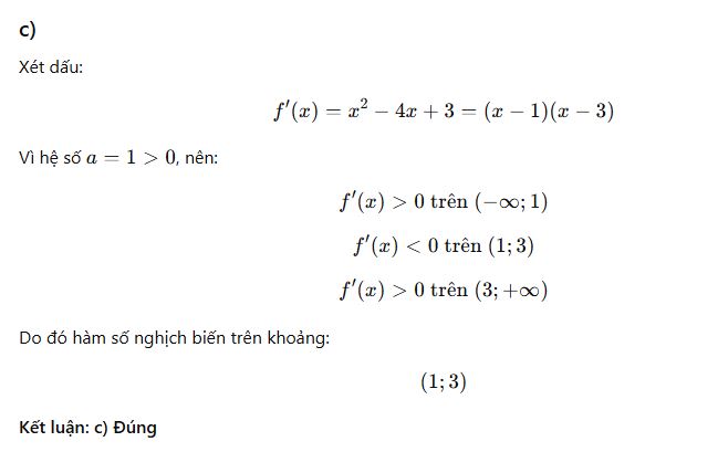 Phần II Câu 2c thi Toán THPT 2026